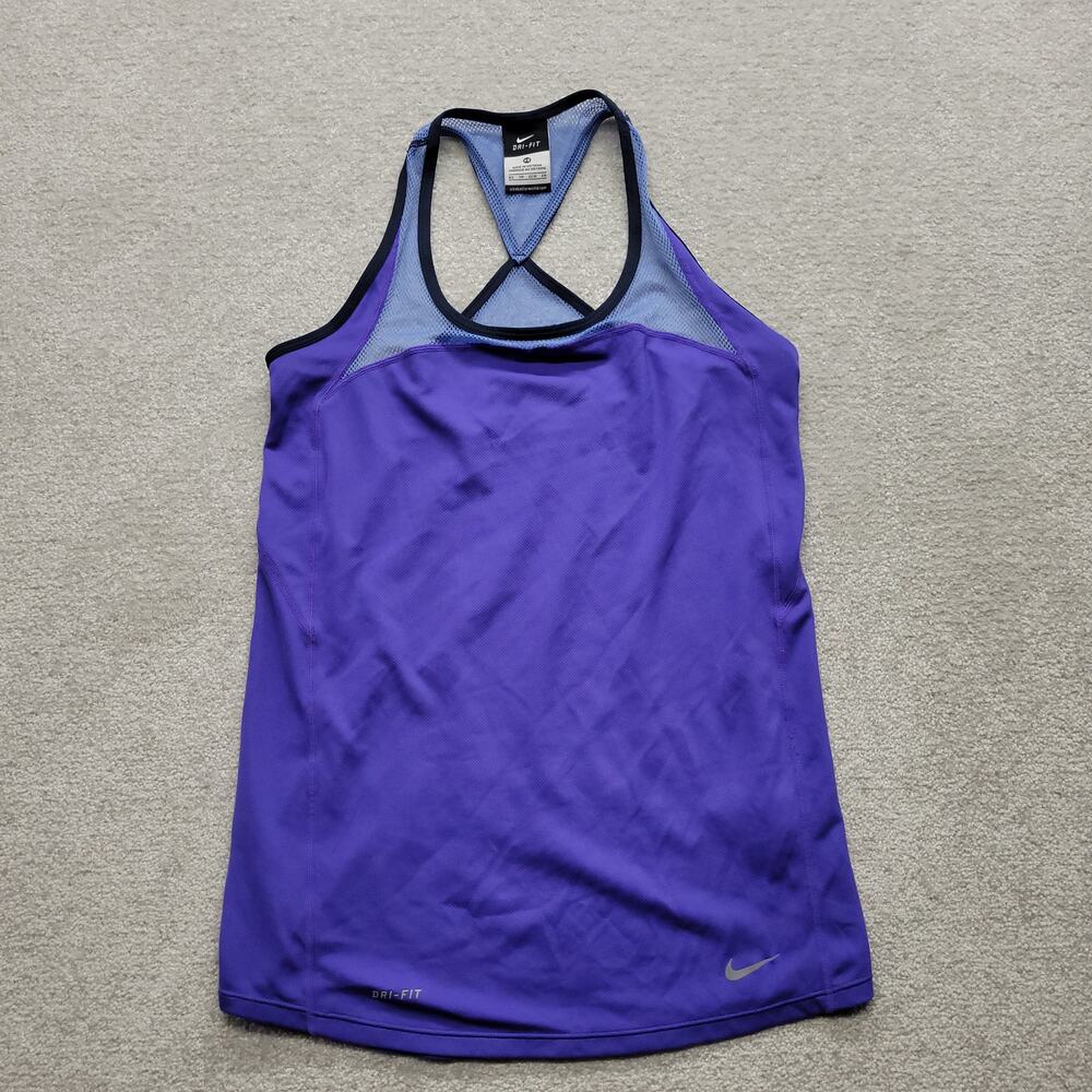 Nike Dri-FIT Womens XS Purple Racerback Mesh Athletic Tank Top Running Workout